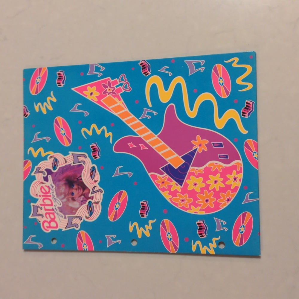 Vintage VTG Barbie 3 Ring Folder, Rock and Roll
